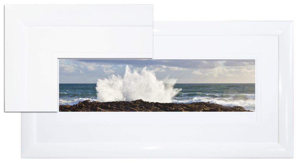 FP086 Wall décor art framed print seascape white frame